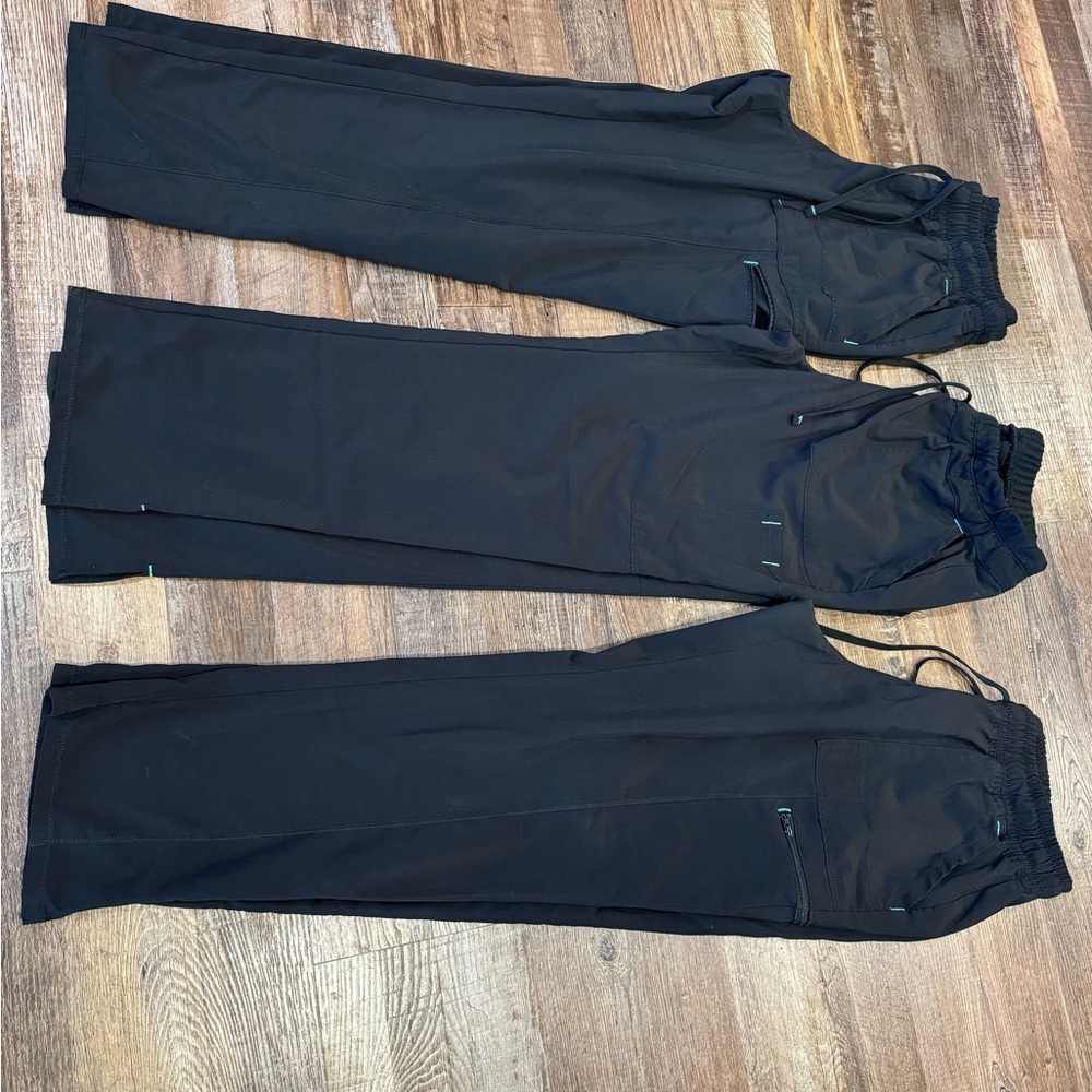 Scrubstar size medium petite black scrub pants, 3 pairs